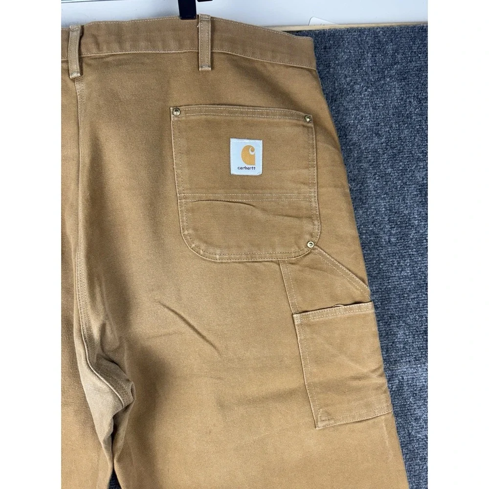 Vtg Carhartt 62W Duck Canvas Double Knee Men's 46x30‎ Union Made Distressed Fade